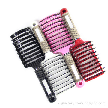 Private Label Custom hair extension brush, plastic detangling hair brush, professional curly hair brush
